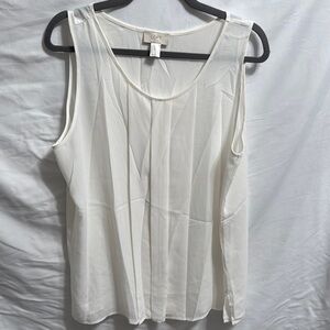 LOFT Women's Elegant Cream Tank Top